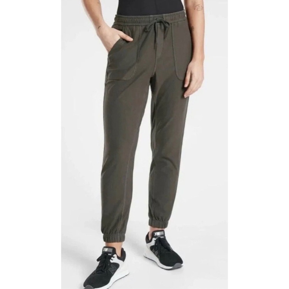 Athleta Farallon Jogger Pants Grey/Green Cotton Size 4 Style 531090‎